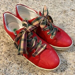 Remonte Red Sneakers with Plaid Laces